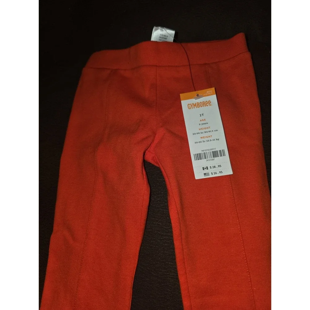 Gymboree right meow orange ponte pants size 2t nwt